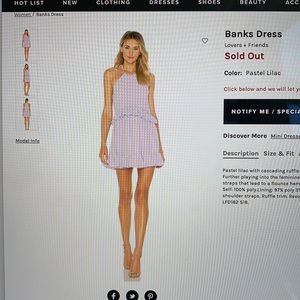 Lovers + Friends light Purple mini dress